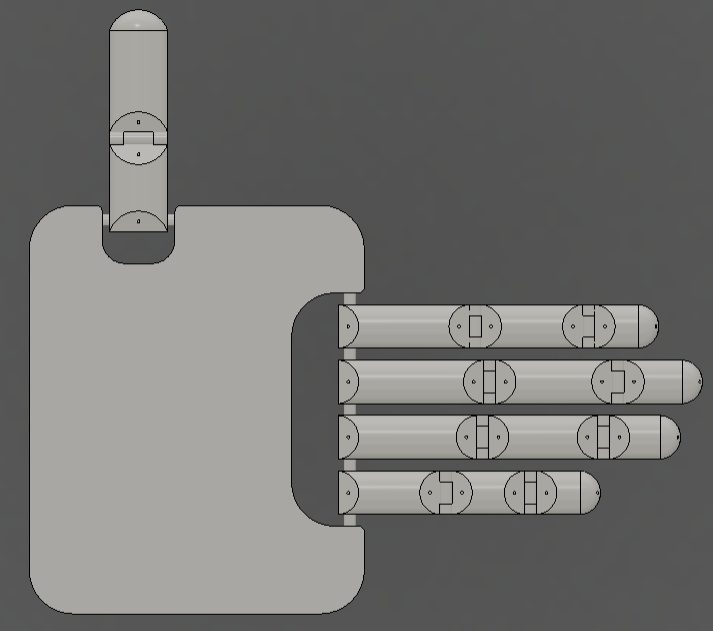 Top View of Robotic Hand